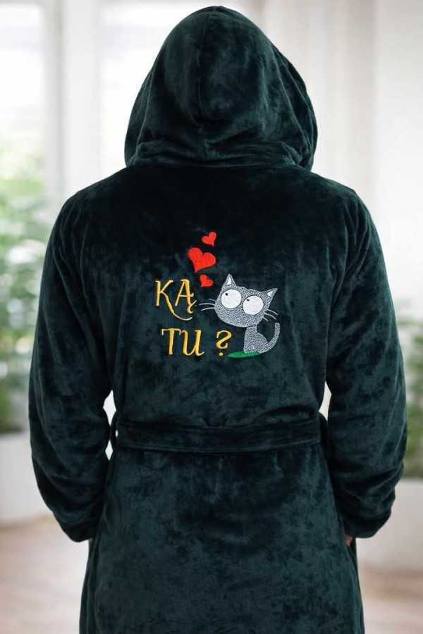 Siuvinėtas chalatas "Ką Tu ?"
